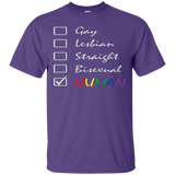 Human Check Box LGBT Pride Purple T Shirt Human Equality LGBT Pride Purple Tshirt for Men