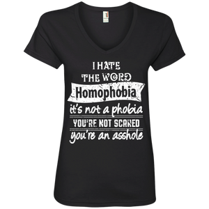 Anti Homophobia LGBT  v-neck wmens Shirt Gay pride ultra cotton tshirt for women