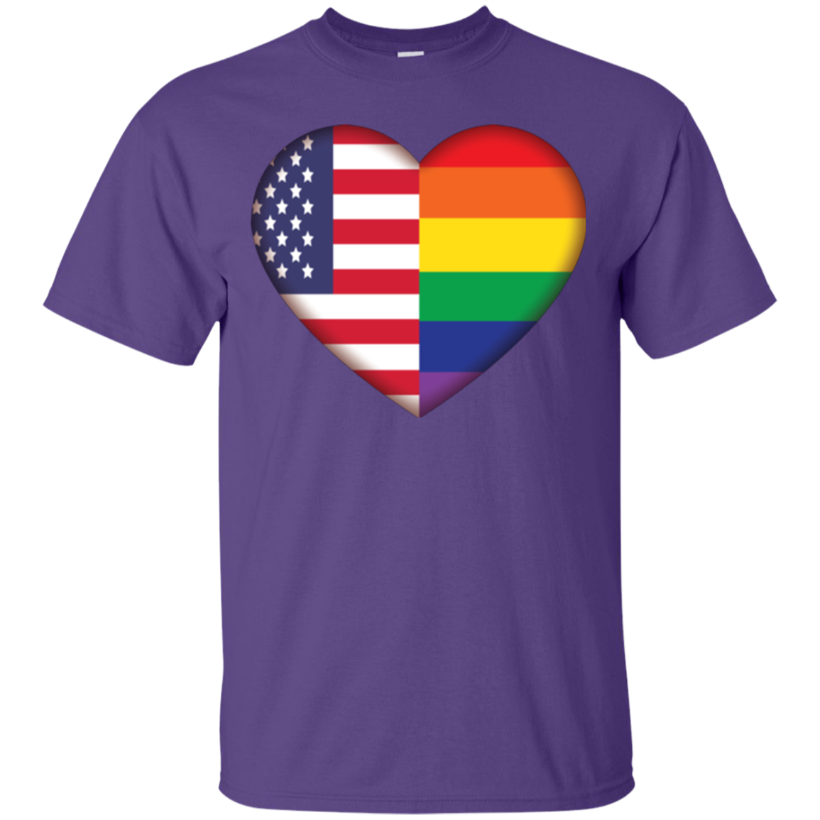 Gay Pride USA Flag Love purple Shirt LGBT Pride USA Flag tshirt for men