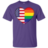 Gay Pride USA Flag Love purple Shirt LGBT Pride USA Flag tshirt for men