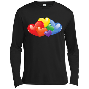 Vibrant Heart Gay Pride Black Full Sleeves T Shirt for men  LGBT Pride Tshirt for men