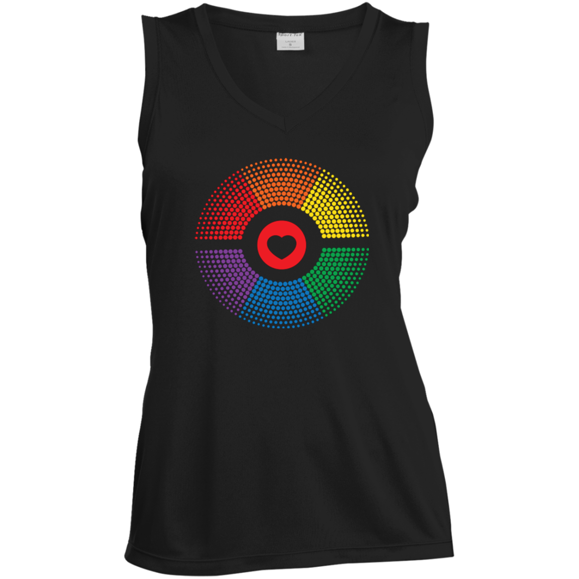 LGBT Pride Vibe black sleeveless Shirt for women Gay pride rainbow circle tshirt for women