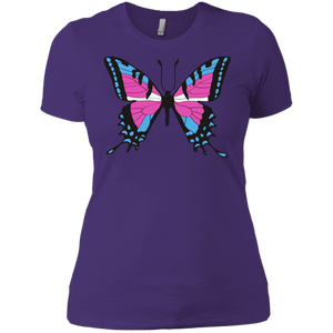 Trans Pride Butterfly purple Shirt for women | Unique Design Trans Pride purple Tshirt for women