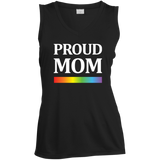 LGBT Pride "Proud Mom"  pink sleevless tshirt for Women