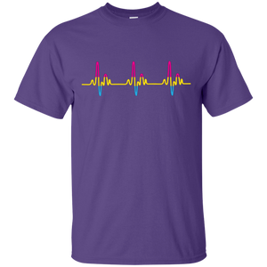 LGBT Pride Pansexual Heartbeat Purple tshirt for Men