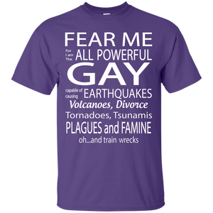 Powerfull gay Gay pride purple round neck tshirt for men