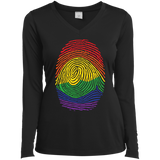 Gay Pride Thumb Print v-neck full sleeves T-Shirt for Women's Rainbow Thumb print women's black tshirt
