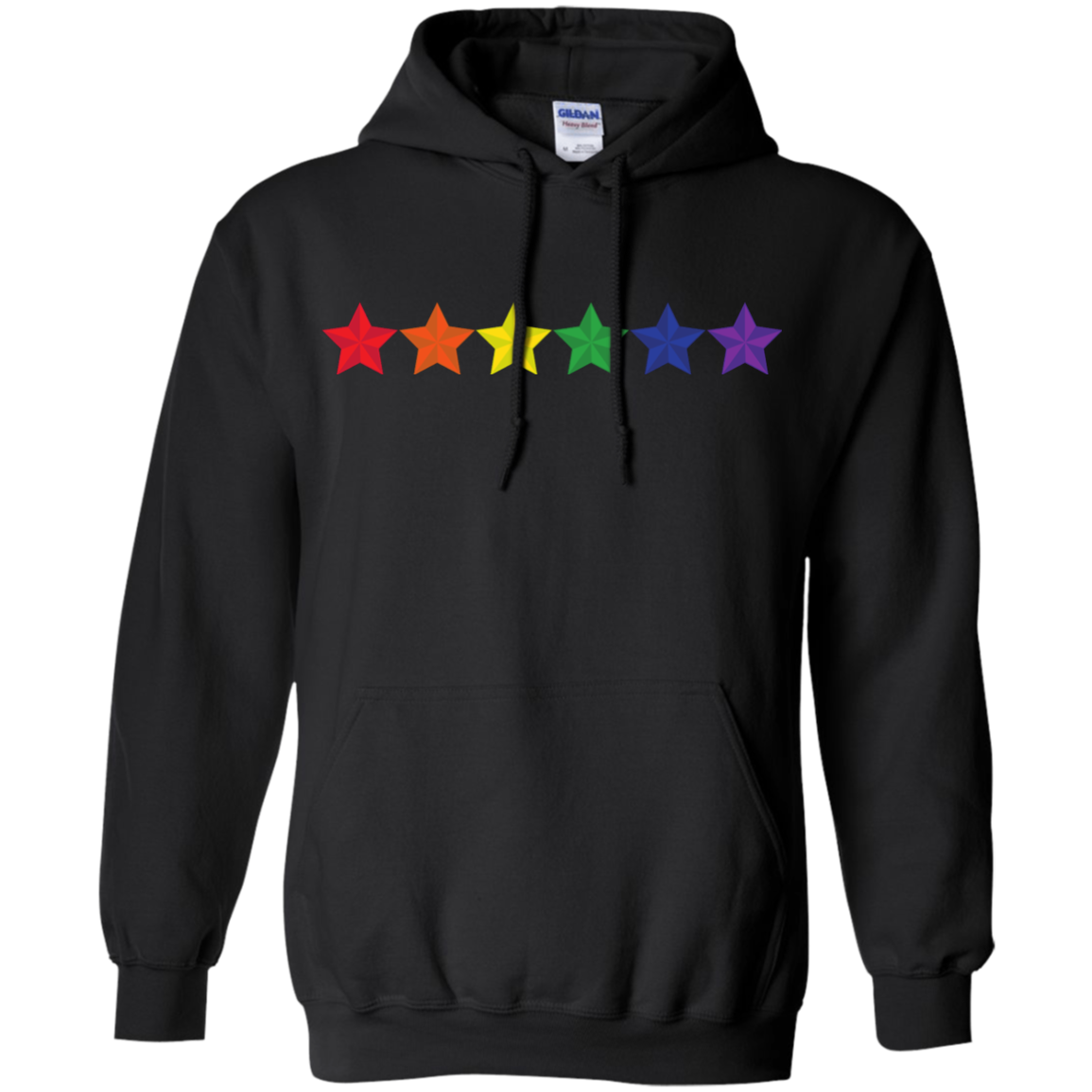 Rainbow Stars LGBT Pride Black hoodie for men & women