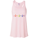 Rainbow Heartbeat pink color tank top for women