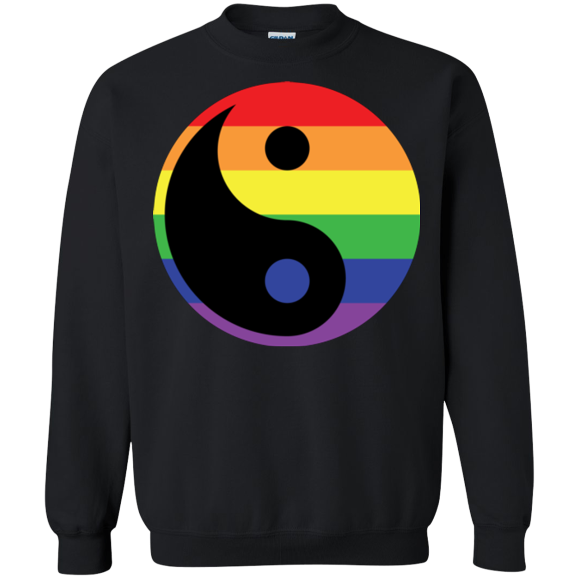 Rainbow Yin Yang Gay Pride Shirt LGBT Pride black unisex sweatshirt