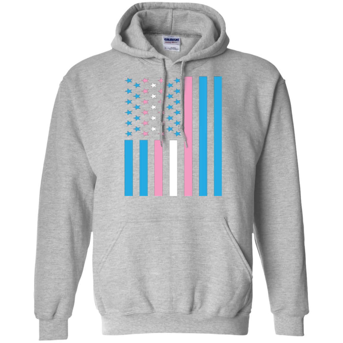 Trans Flag Pride unisex grey hoodie 
