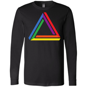 Funky Gay Pride Black Fullsleeves Shirt for Men Rainbow Triangle Gay Pride Tshirt for Men