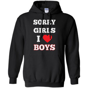 "Sorry Girls, I Love Boys" Gay Pride Black Hoodie with cap