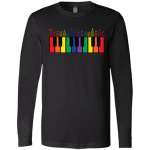 "Music Binds Love" Rainbow LGBT Pride black round neck full sleeves tshirt for men