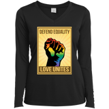 "Defend Equality, Love Unites" Gay Pride T-shirt black Color V-Neck Full-Sleeves Digital Print T-shirt