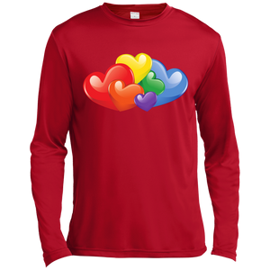 Vibrant Heart Gay Pride Red Full Sleeves T Shirt for men  LGBT Pride Tshirt for men