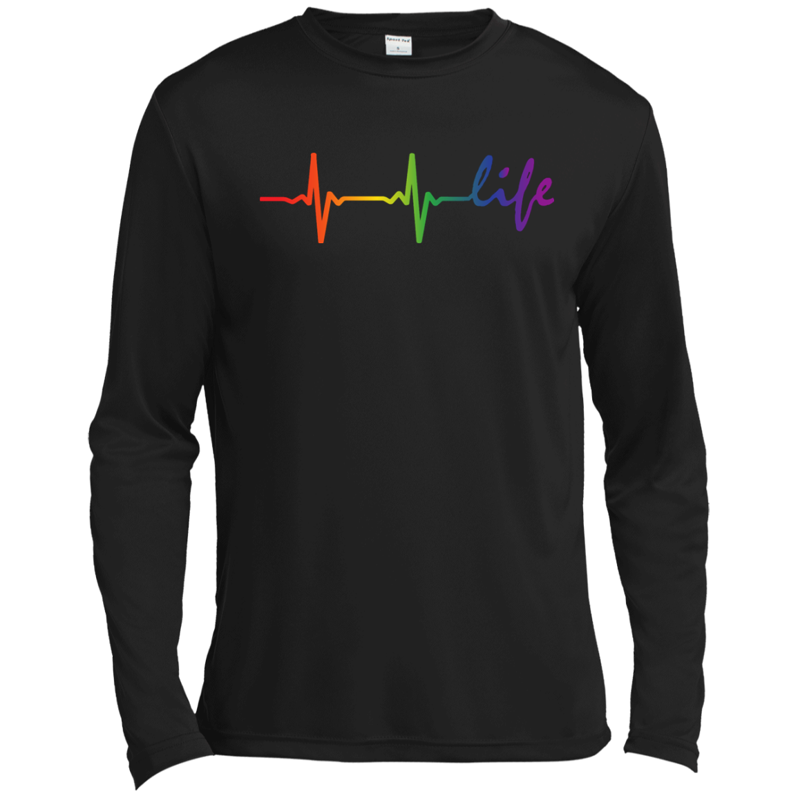Rainbow Life Heartbeat Black Full Sleeves Shirt for Men 