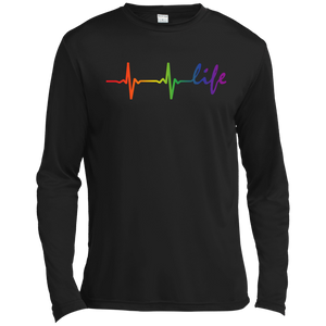 Rainbow Life Heartbeat Black Full Sleeves Shirt for Men 