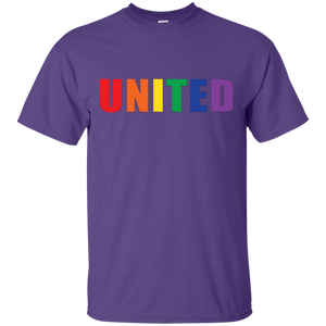 "United" Gay Pride Round Neck Purple Shirt LGBT Pride Tshirt for Men