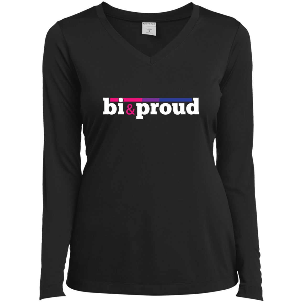 bi & proud LGBTQ+ identity apparel