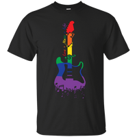 Rainbow guitar LGBT Pride Black tshirt for music lover Tshirt for men