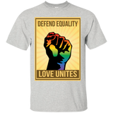 "Defend Equality, Love Unites" Gay Pride T-shirt Gray Color Round Neck Half Sleeves Digital Print T-shirt