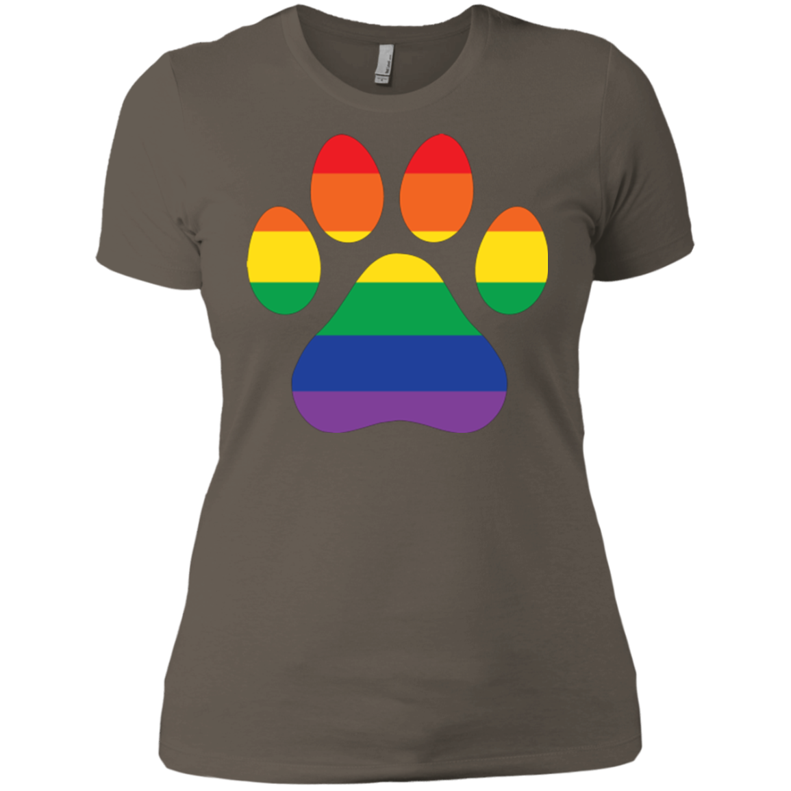 Rainbow Paw Print LGBT Pride tshirt for women round neck Half sleeves LGBT Pride tshirt for women