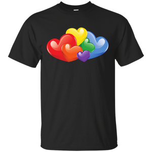 Vibrant Heart Gay Pride Black T Shirt for Men  LGBT Pride Tshirt for Men