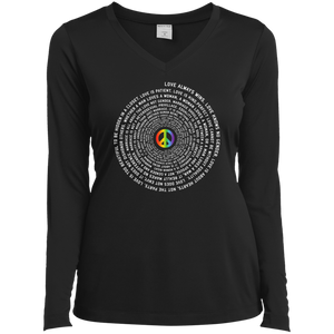 "Pride Month Peace" Special full sleeves womensShirt LGBT Pride Black full sleeves tshirt for women