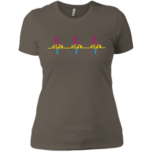 LGBT Pride Pansexual Heartbeat tshirt for women