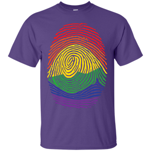 Gay Pride Thumb Print purple half sleeves Shirt Rainbow Thumb print men's tshirt