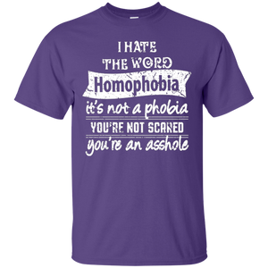 Anti Homophobia LGBT Shirt Gay pride ultra cotton purple tshirt for men