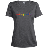 Rainbow Heartbeat gray color LGBT Pride tshirt for women