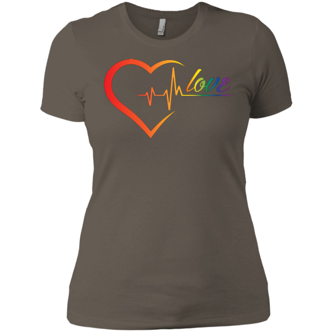 Rainbow Heartbeat Love Shirt Gay Pride tshirt for women
