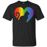 Rainbow Cat Heart LGBT Pride Shirt | Affordable LGBT T-shirt
