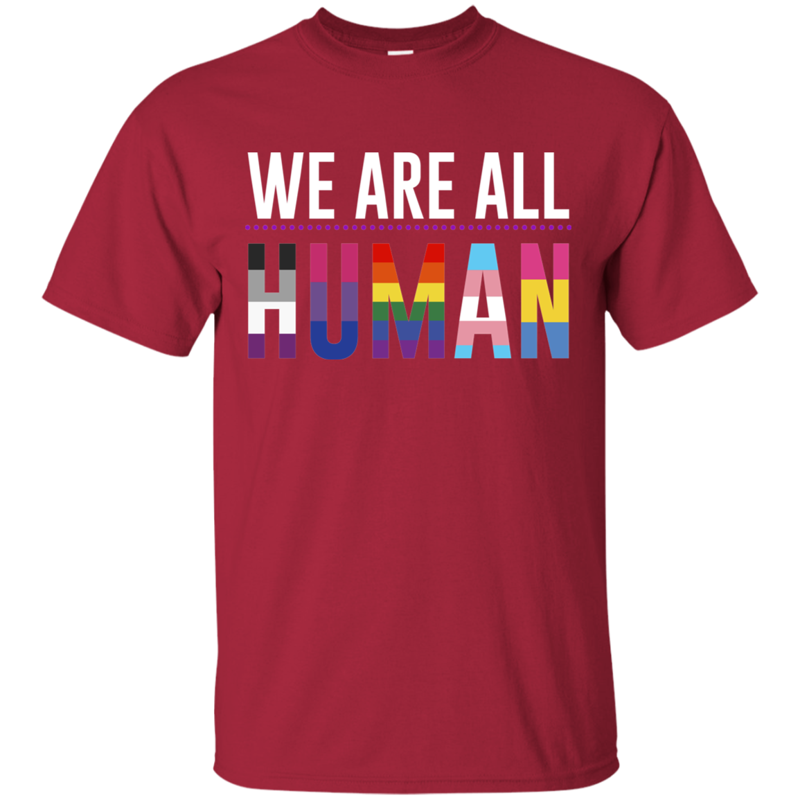We Are All Human maroon T Shirt for men, half sleeves round neck tshirt for men