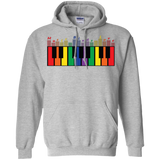 "Music Binds Love" Rainbow LGBT Pride grey hoodie for men & women