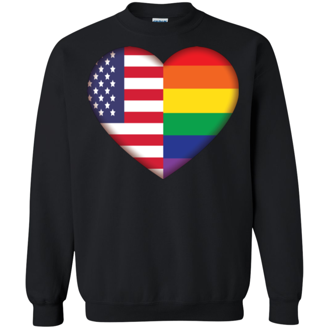 Gay Pride USA Flag Love black unisex sweatshirt LGBT Pride USA Flag sweatshirt for men & women