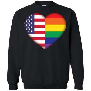 Gay Pride USA Flag Love black unisex sweatshirt LGBT Pride USA Flag sweatshirt for men & women