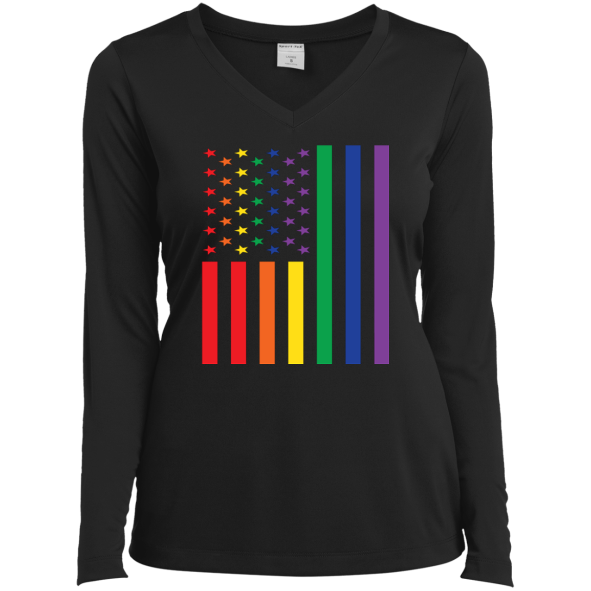 USA Flag Style LGBT Flag Pride Shirt