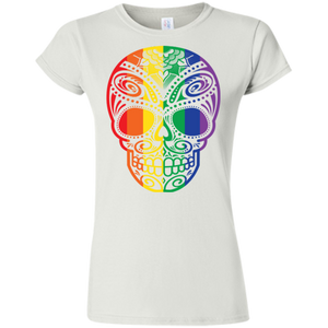 Rainbow Skull T Shirt for women LGBT Pride Tshirt for women