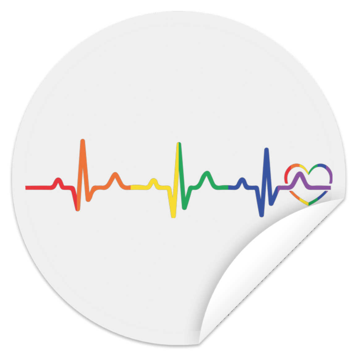 Rainbow Heartbeat Sticker