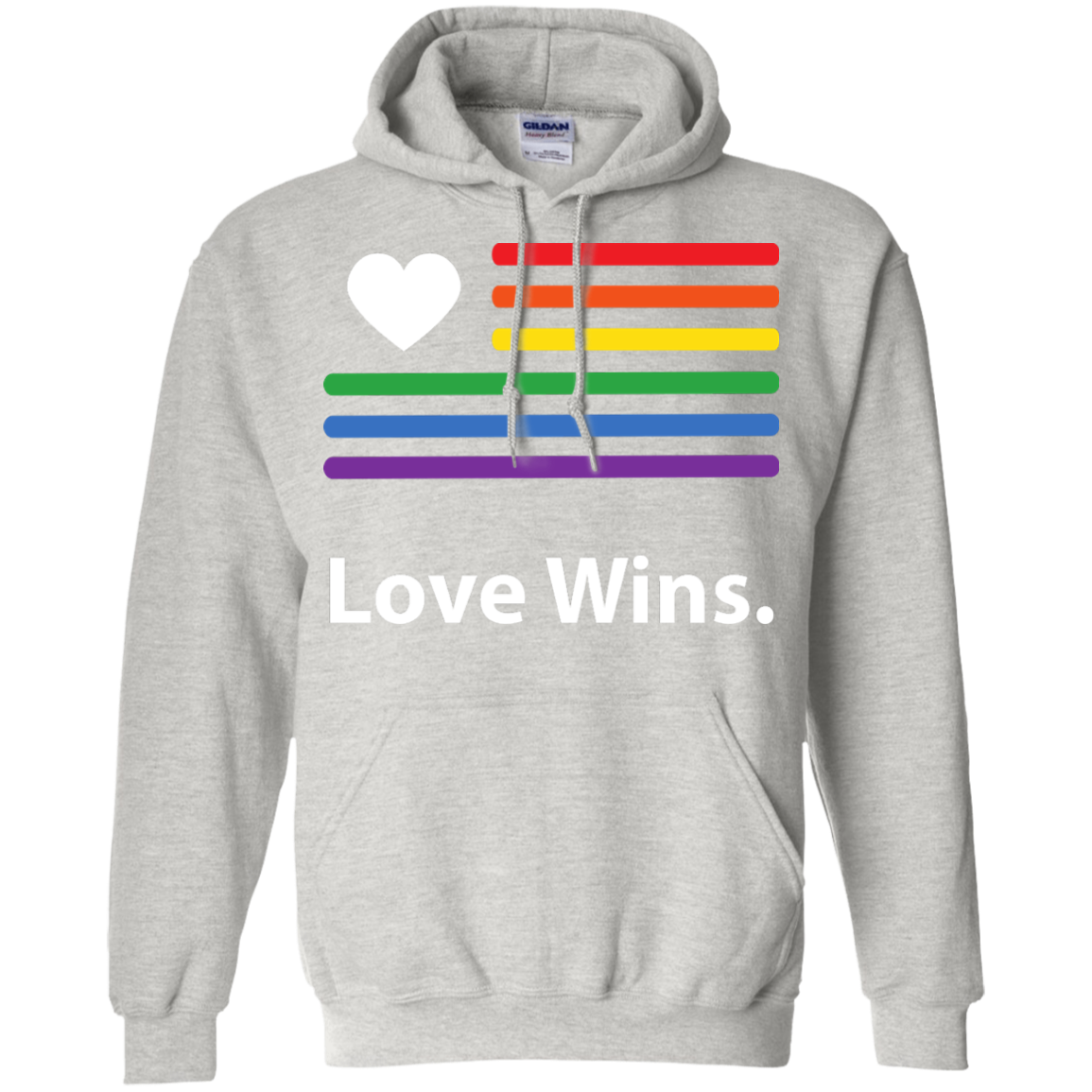 "LGBT Flag Love Wins" LGBT Pride Grey Hoodie for Men & Women