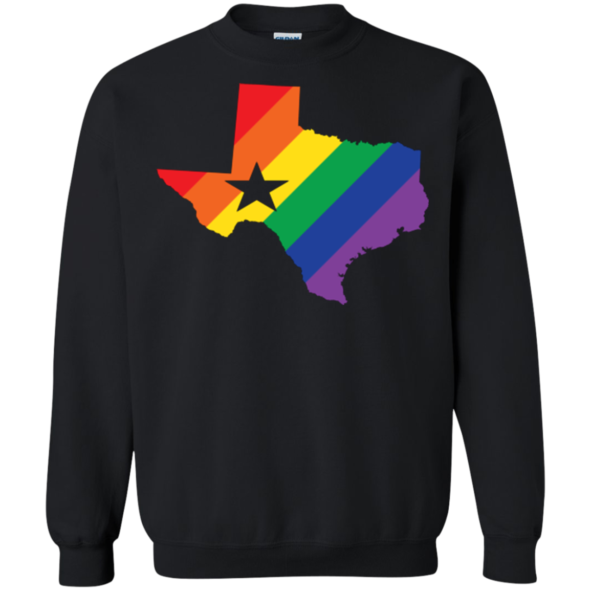 LGBT Pride texas print unisex black sweatshirt
