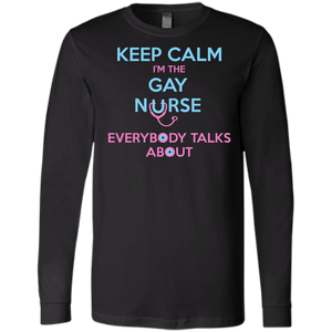Keep Calm I'm The Gay Nurse black full sleeves tshirt for Men