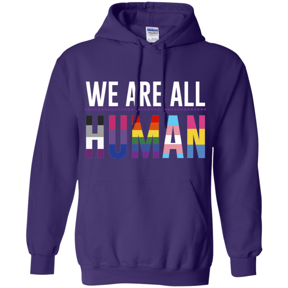 We Are All Human LGBT pride purple hoodie for women & men