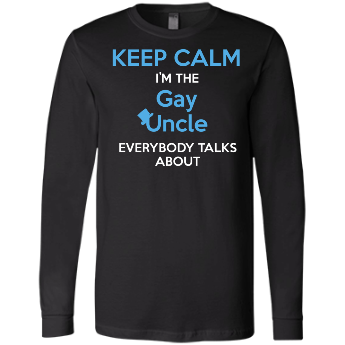 Gay pride full sleevs black Shirt Keep Calm I'm The Gay Uncle quote printed Round neck Shirt for Men