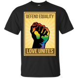 "Defend Equality, Love Unites" Gay Pride T-shirt Gray Color Round Neck Half Sleeves Digital Print T-shirt"Defend Equality, Love Unites" Gay Pride T-shirt Black Color Round Neck Half Sleeves Digital Print T-shirt