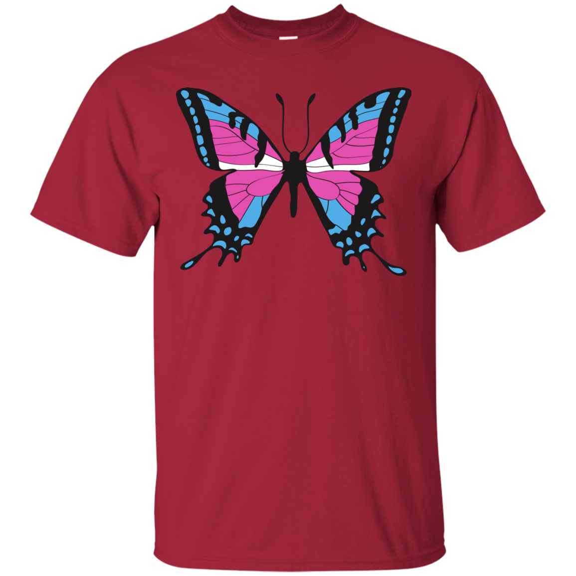 Trans Pride Butterfly red tshirt | Unique Design Trans Pride red Tshirt for men