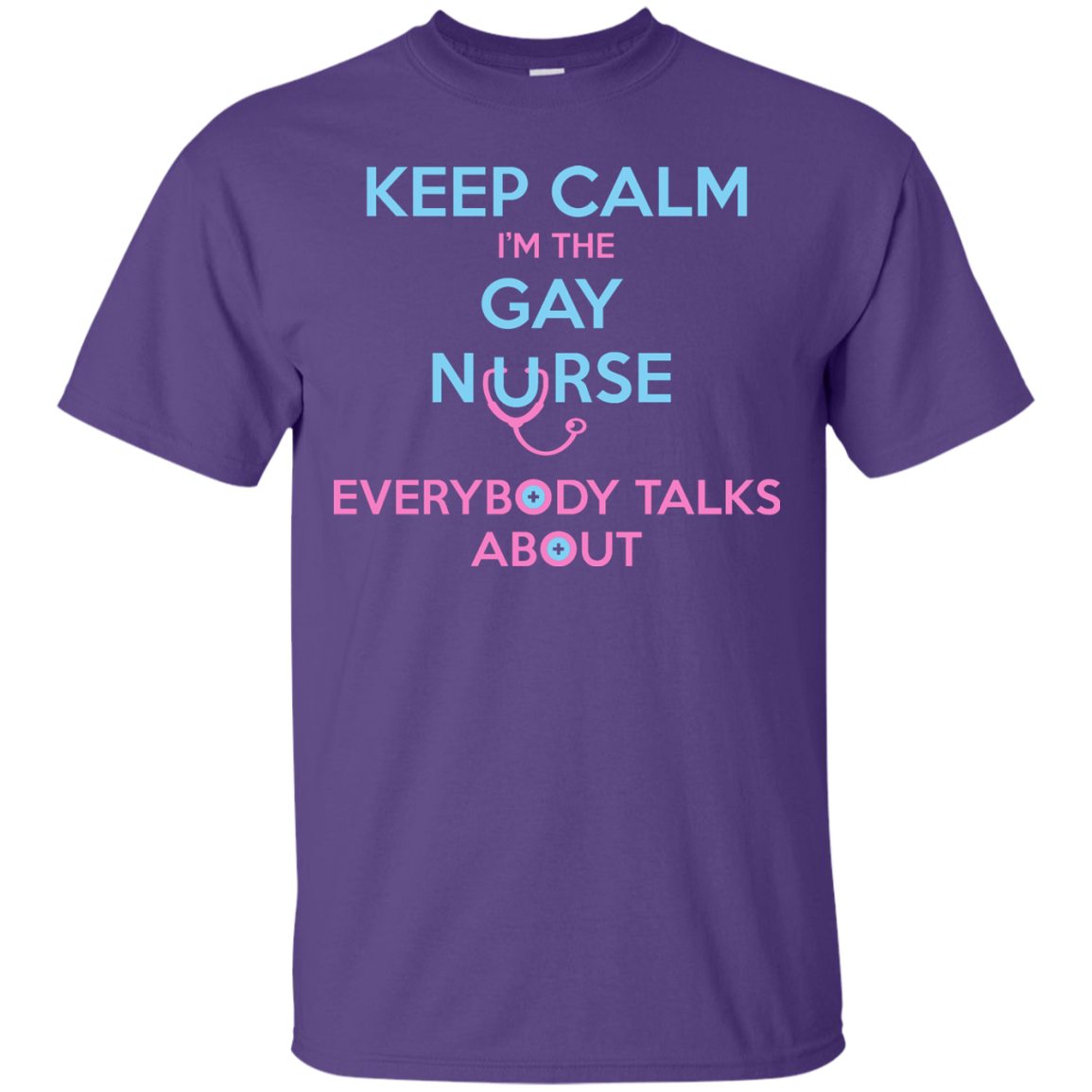 Keep Calm I'm The Gay Nurse purple round neck tshirt for Men